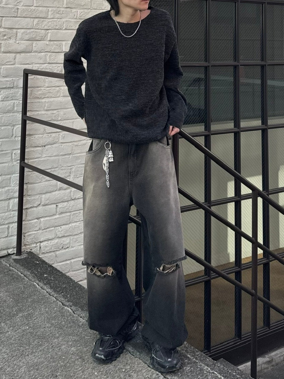 【Chikashitsu +】unisex over knit (4color) / 【チカシツプラス】ユニセックスオーバーサイズ長袖ニット