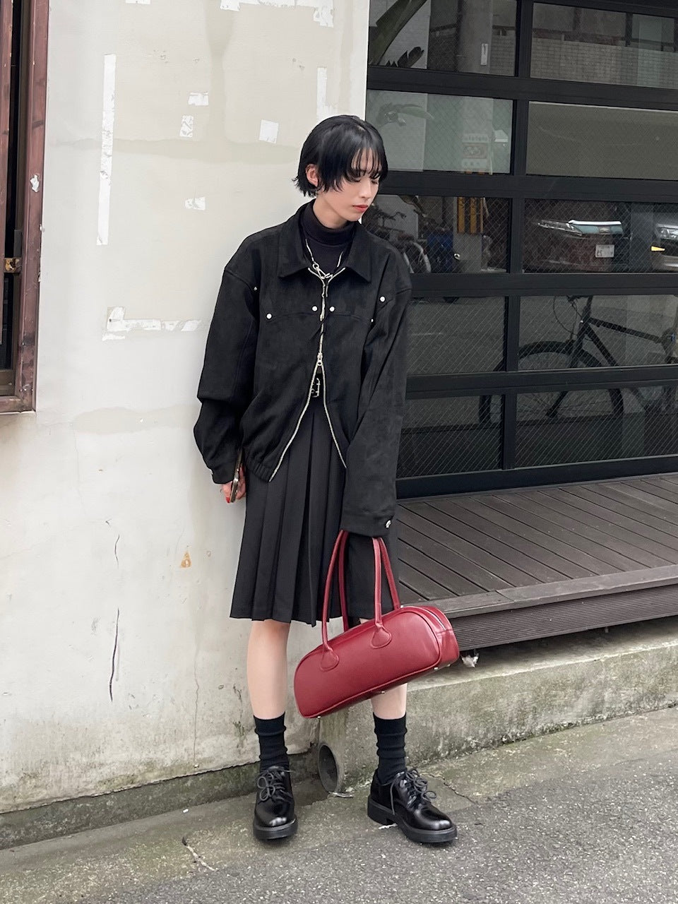 受注制【Chikashitsu +】pleats midi skirt (3color)