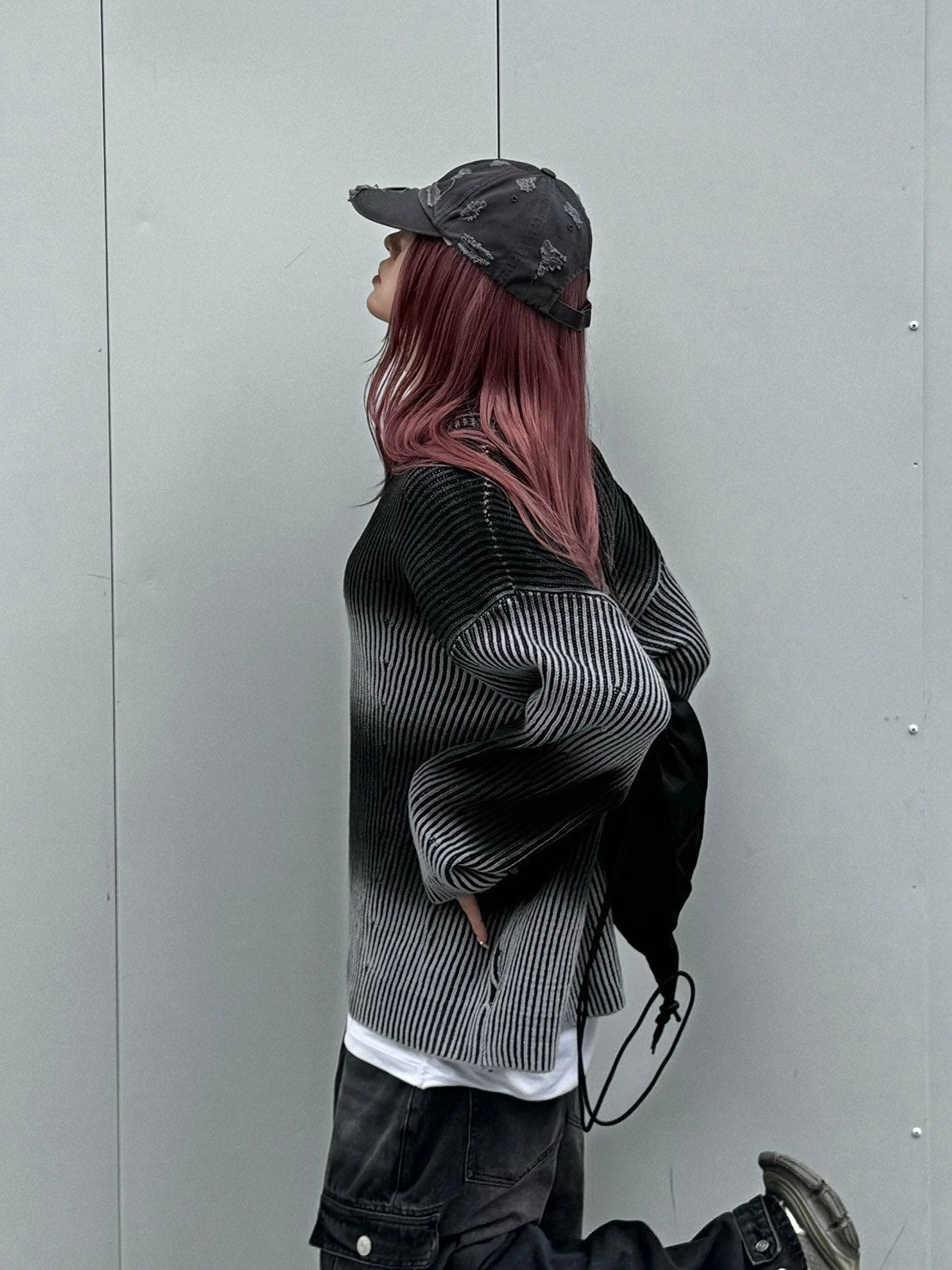 受注制【Chikashitsu +】bleach washing knit (3color) / 【チカシツプラス】ブリーチウォッシング長袖ニット