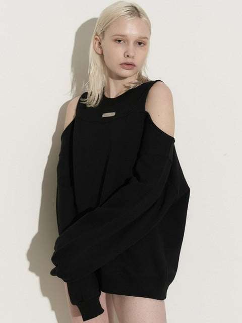【ROCK CAKE】Open Shoulder Sweatshirt