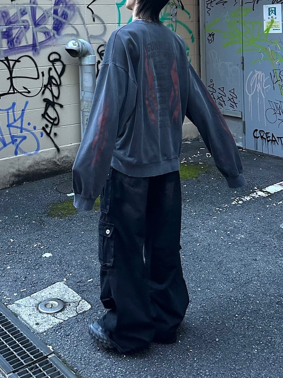 大阪店WEB限定受注制【Chikashitsu +】multi pocket cargo denim pants