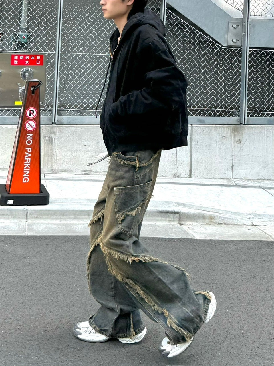 受注制【Chikashitsu +】cropped hooded work blouson (2color) / 【チカシツプラス】クロップドフードジップアップパーカーワーク長袖ブルゾン