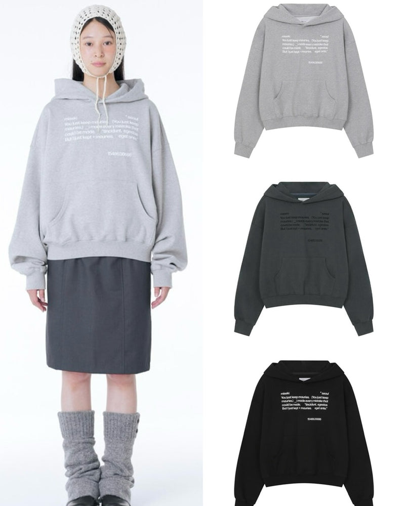 【Miseki seoul】Quote sweat hoodie