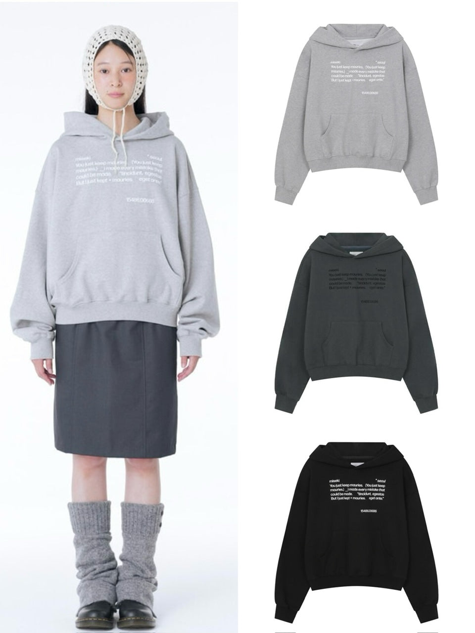 【Miseki seoul】Quote sweat hoodie