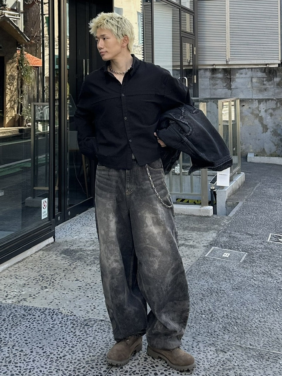 大阪店WEB限定受注制【Chikashitsu +】dirty wash balloon denim pants