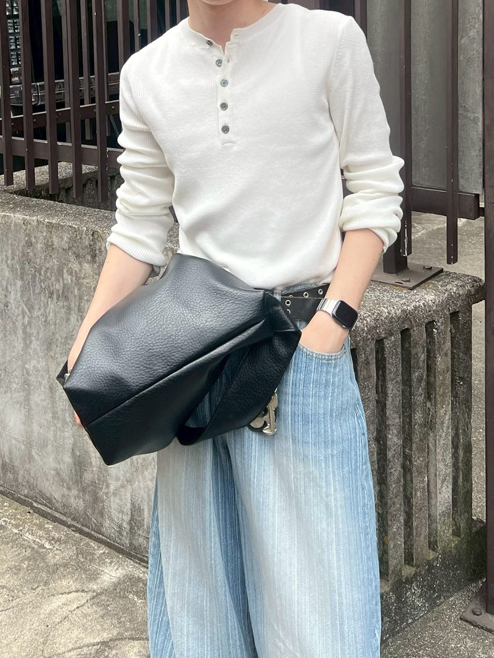 【Chikashitsu +】henry neck long sleeve knit (4color)