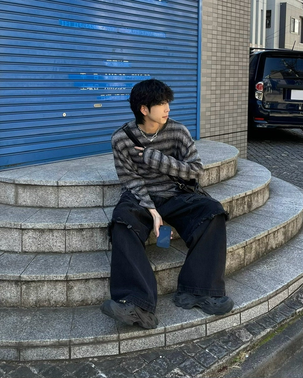 【Chikashitsu +】gradation border knit (5color) / 【チカシツプラス】グラデーションボーダー長袖ニット