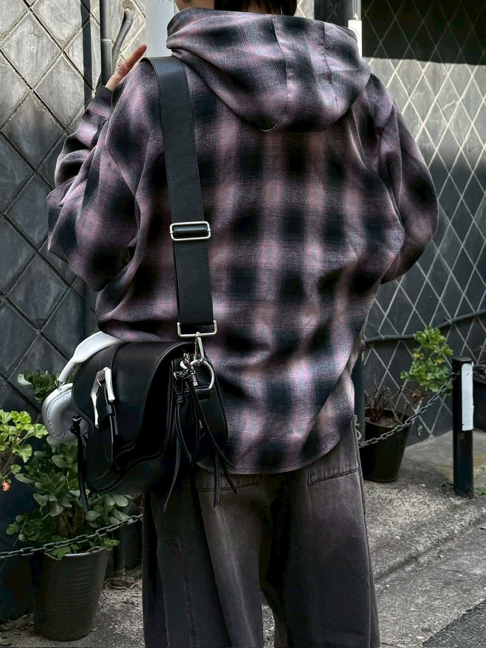 受注制【Chikashitsu +】tartan check hooded shirt (3color) / 【チカシツプラス】タータンチェックフード付き長袖シャツ