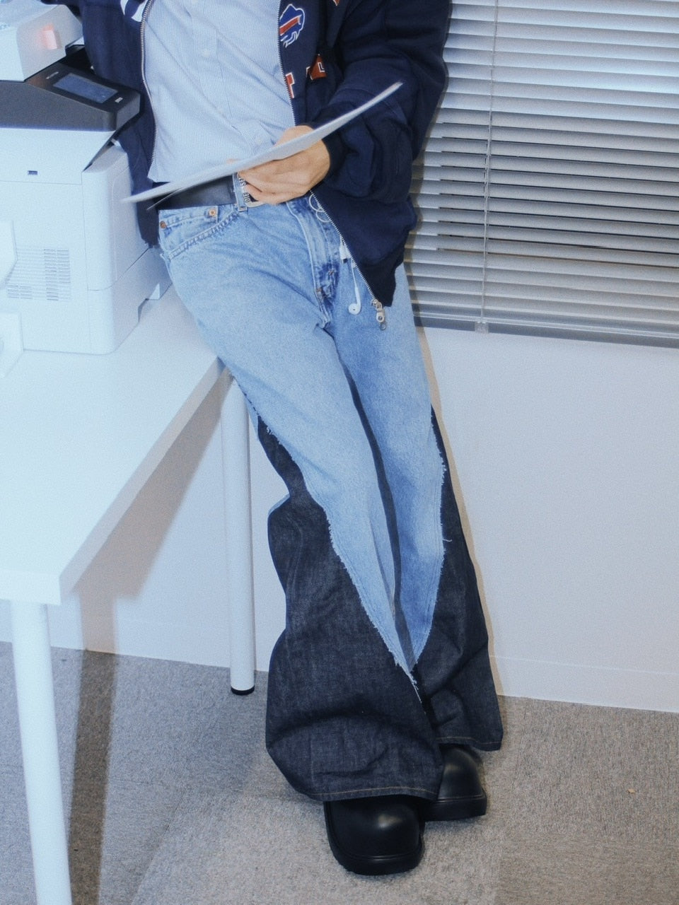 【Re +】newold docking flare denim pants (blue)