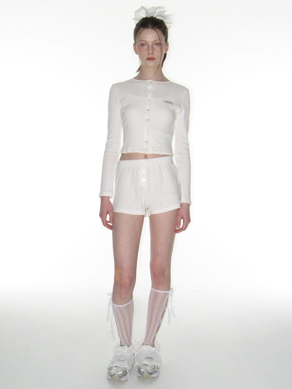 【CRANK】HEART BUTTON EYELET SHORTS