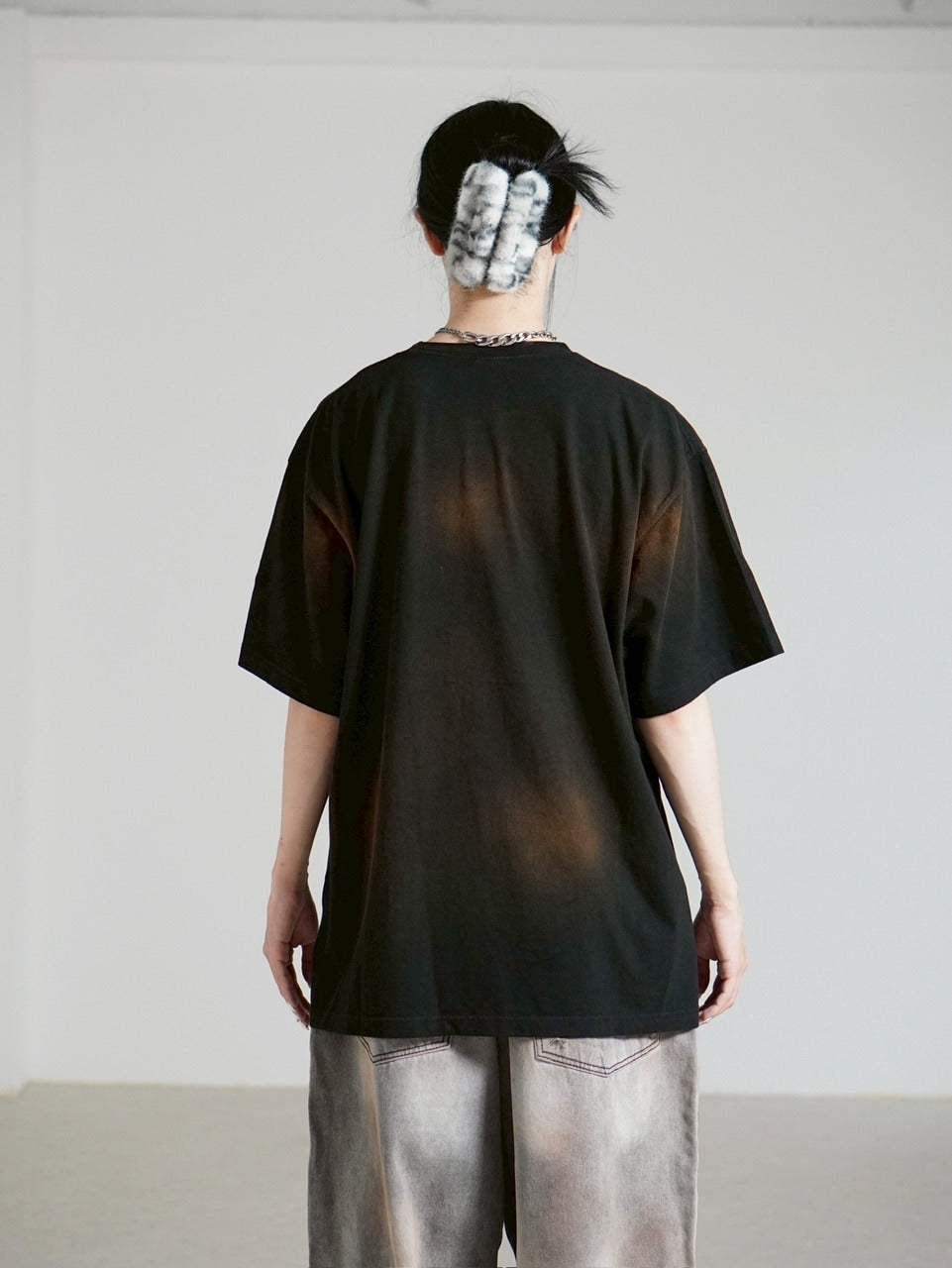 受注制【Chikashitsu +】pigment big star t-shirt (2color) / 【チカシツプラス】ピグメントビッグスタープリント半袖Tシャツ