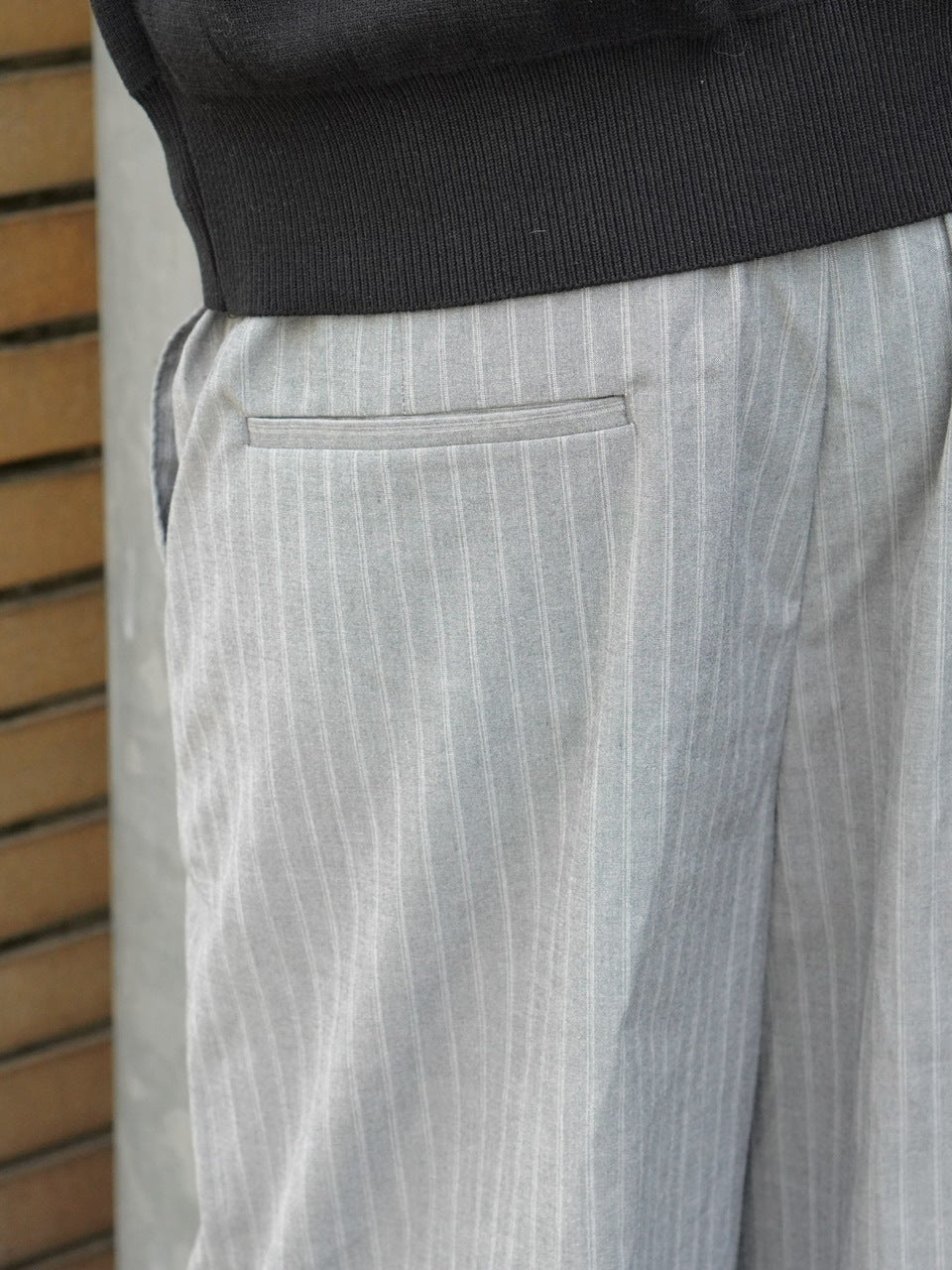 東京店WEB限定受注制【Chikashitsu +】stripe bermuda pants (2color)