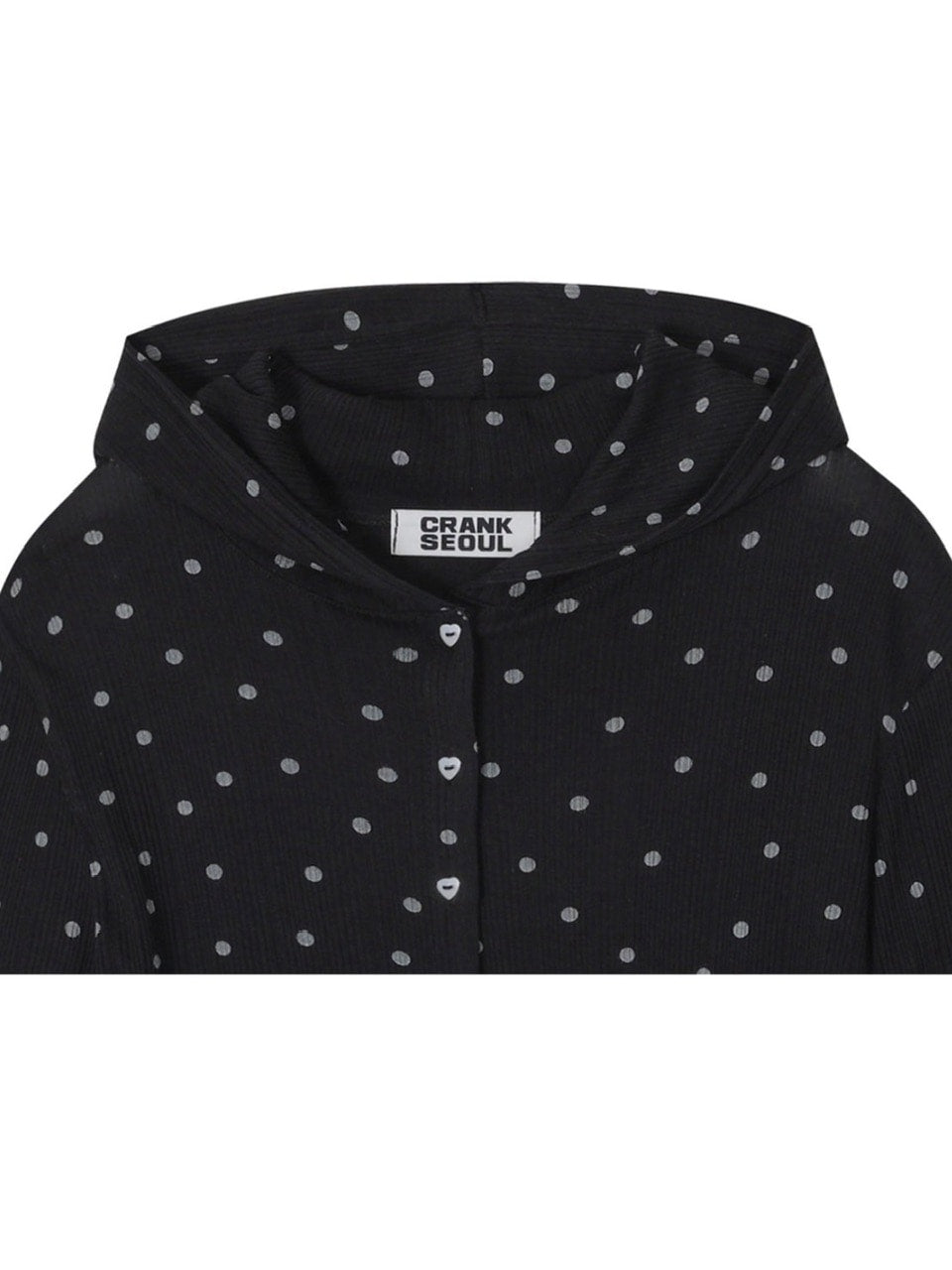 【CRANK】DOT FRILL SHEER HOOD CARDIGAN