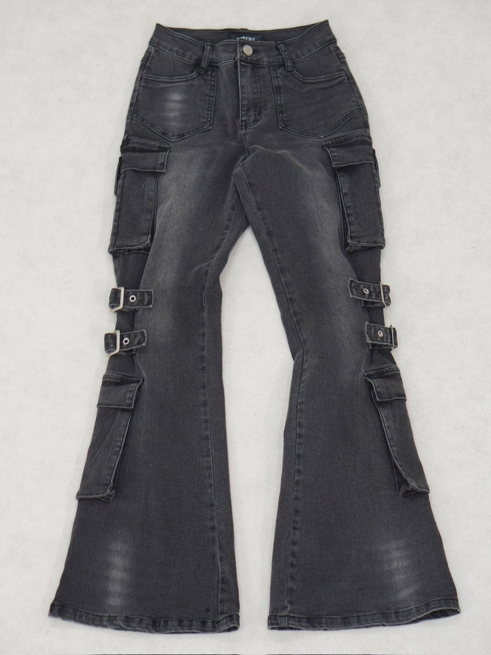 【NMTXU】flare cargo denim pants / 【エヌエムティーエックスユー】ウォッシュドフレアカーゴデニムパンツ