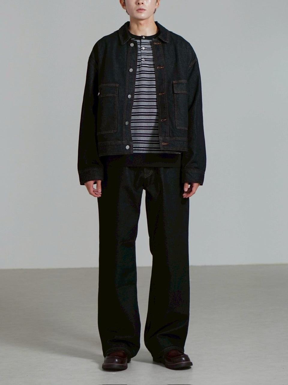 受注制【Chikashitsu +】2 pocket rigid denim jacket / 【チカシツプラス】ツーポケットデニムジャケット (2color)