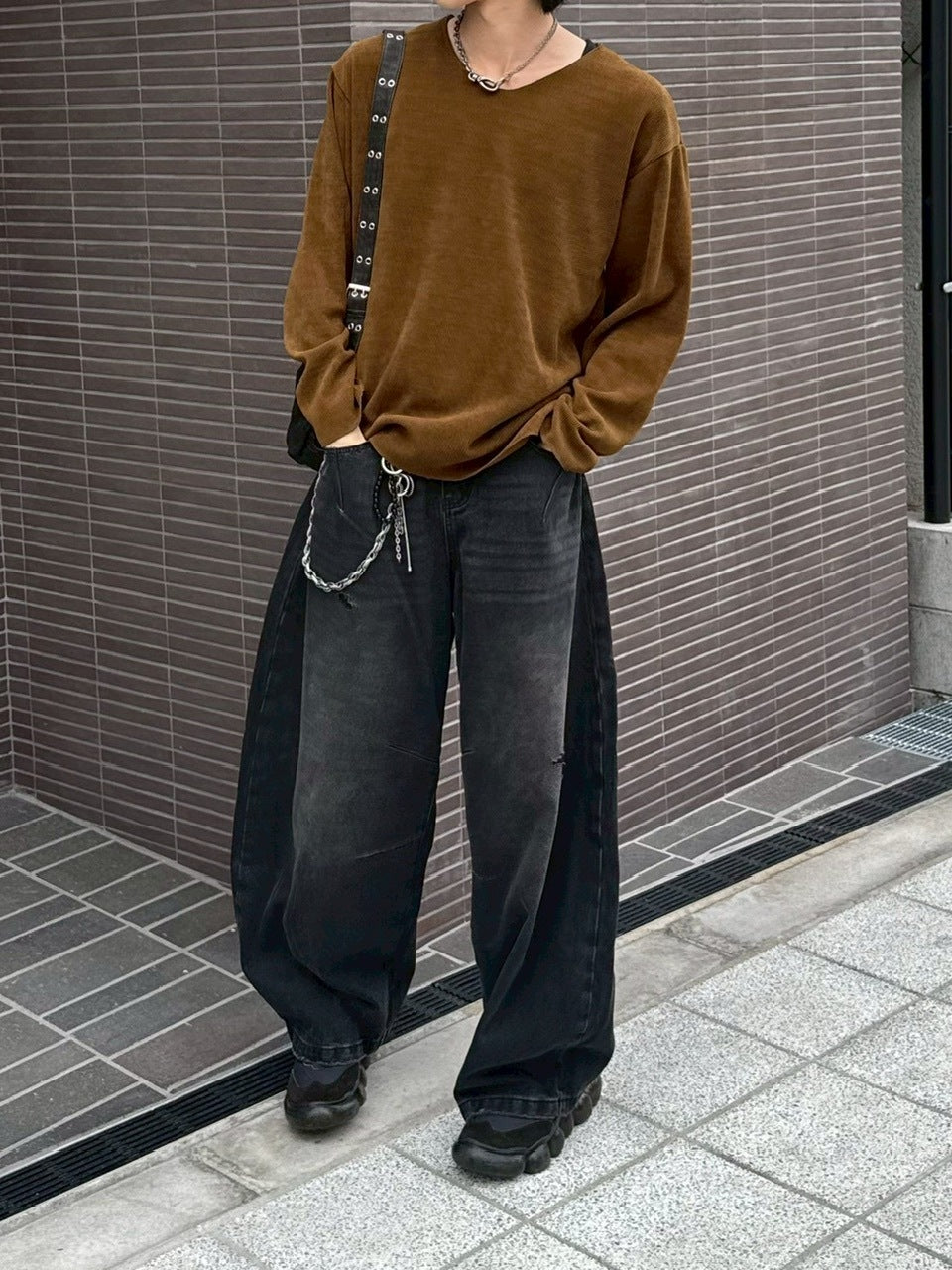 大阪店WEB限定受注制【Chikashitsu +】simple deck v neck knit / 【チカシツプラス】シンプルデッキブイネックニット (3color)