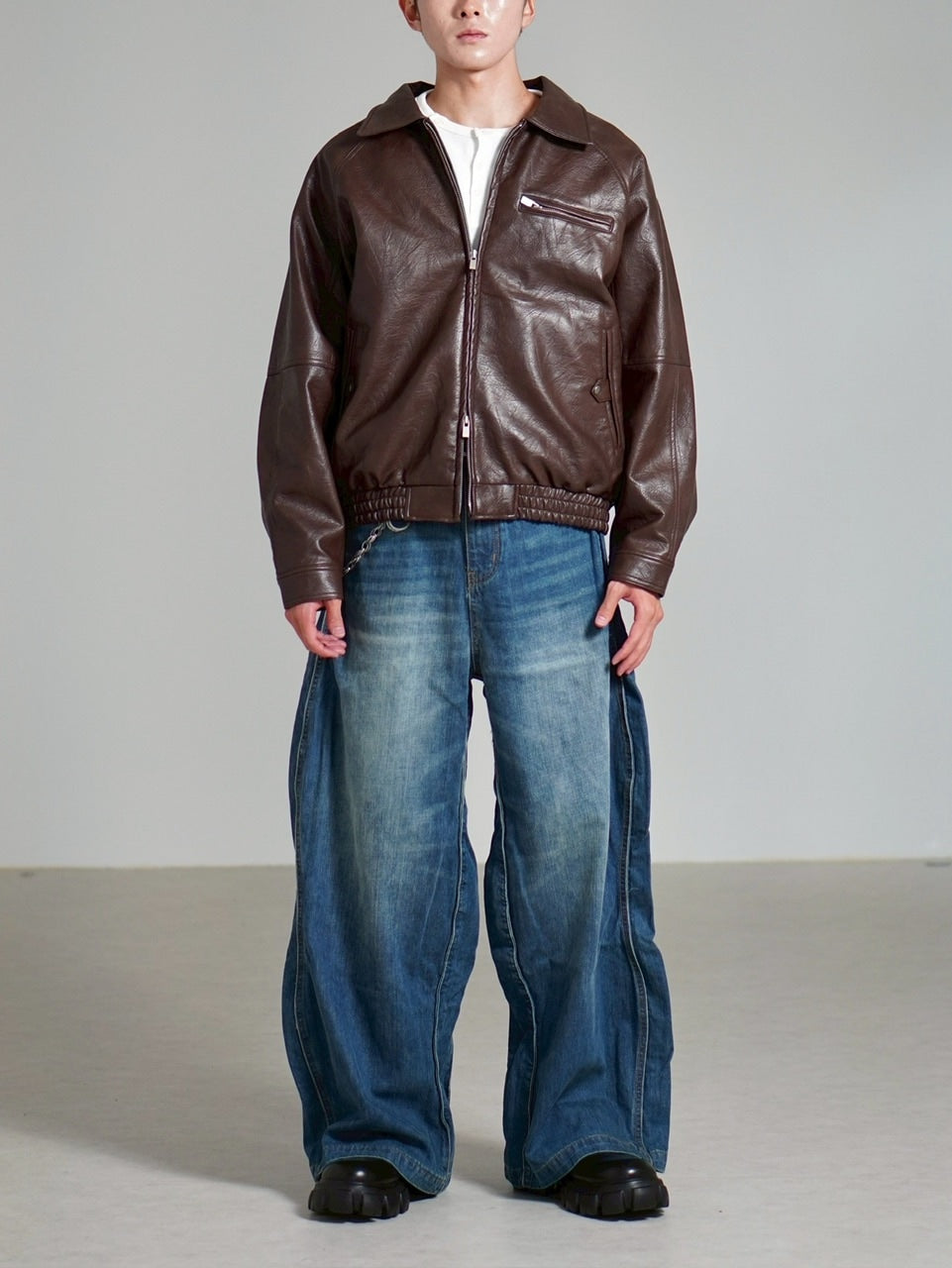 受注制【Chikashitsu +】bomber synthetic material jacket / 【チカシツプラス】ボンバーシンセティックマテリアルジャケット (2color)