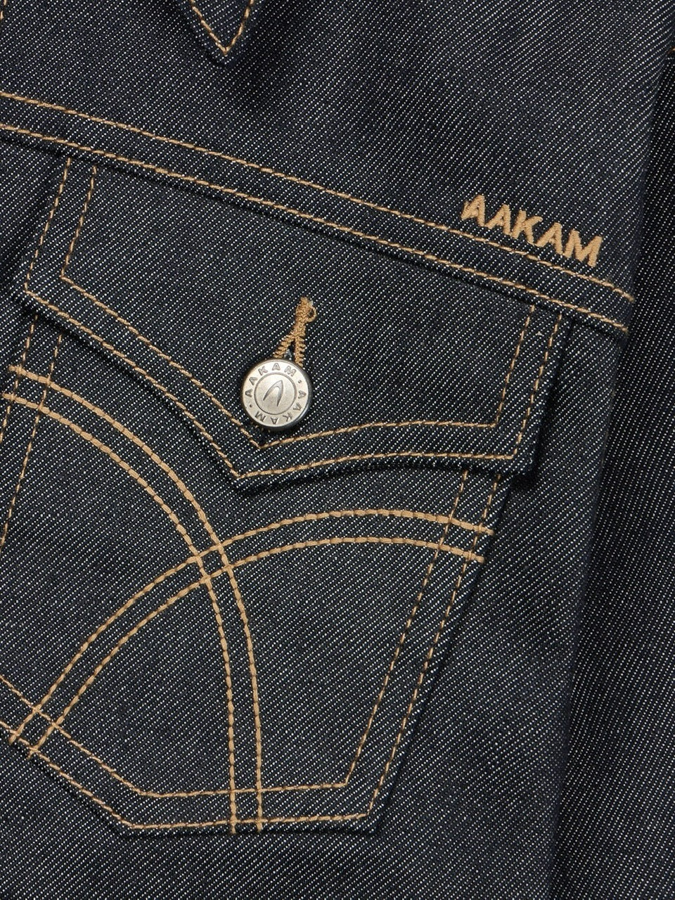 【AAKAM】Banding Denim Zip-Up Jacket