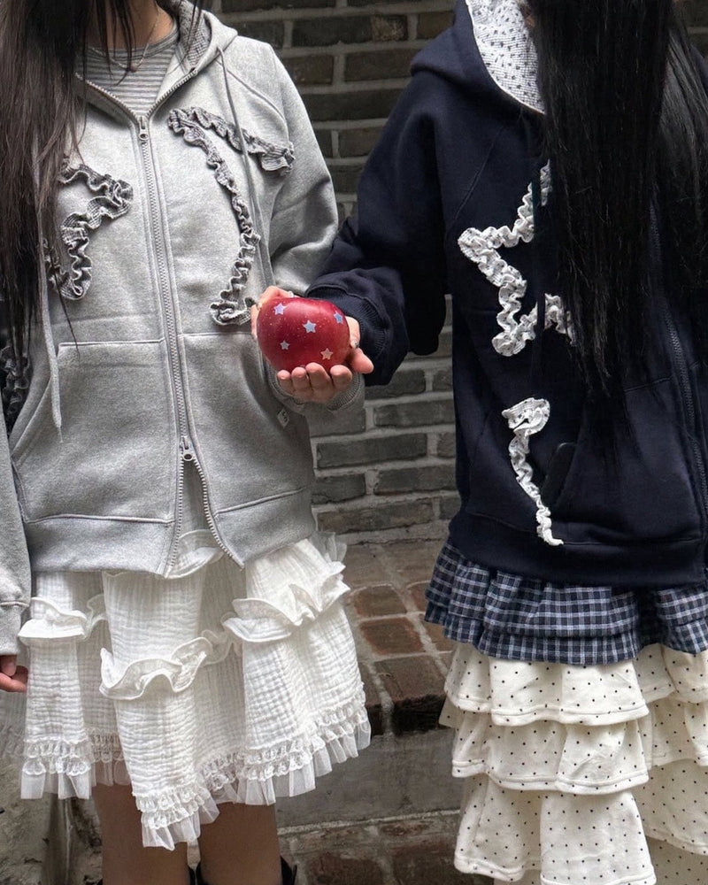 12/21 20:00 再販【Uglyshadow】FLOWER STAR HOODED ZIPUP