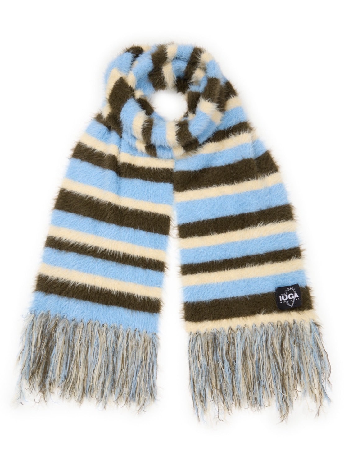 【IUGAMAKARAS】Striped Hairy Bold Muffler