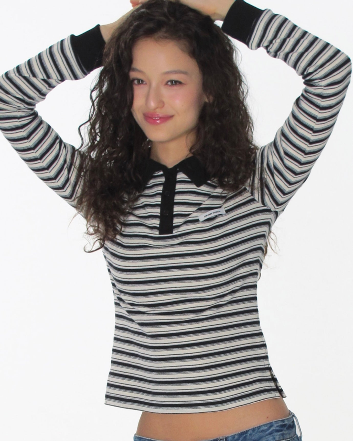 【CRANK】PIN STRIPE PK TOP