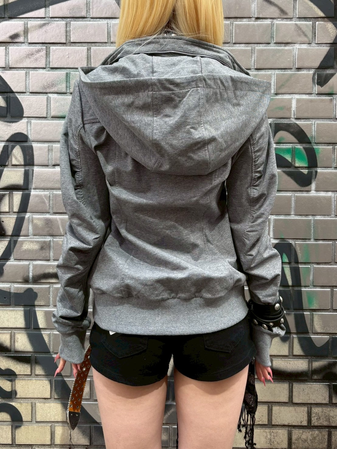 国際配送【BABY09】 Riot Shirring Zip Hoodie