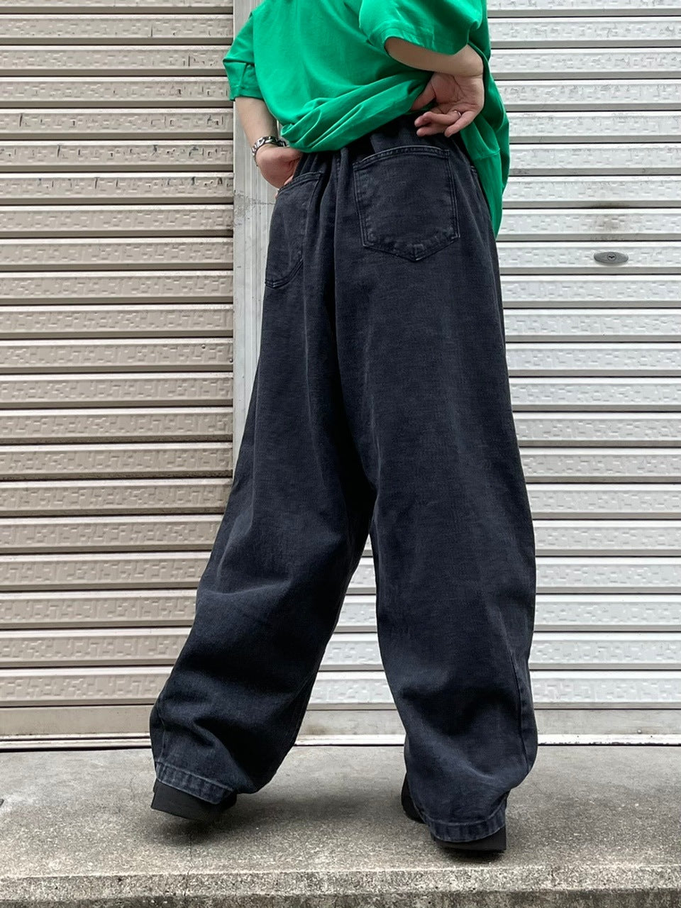 受注制【Chikashitsu +】super wide denim pants (4color)