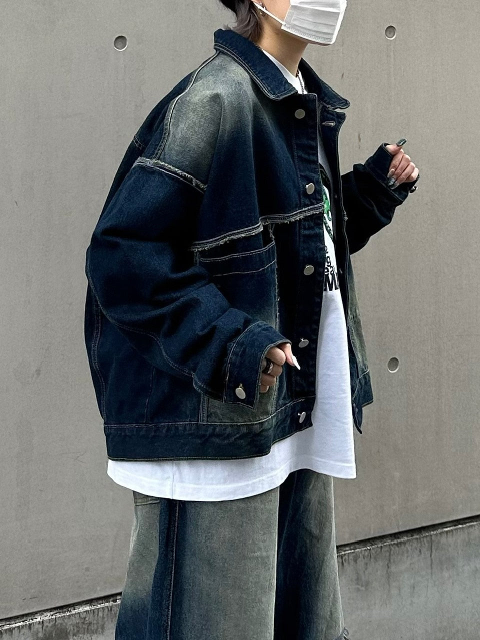 受注制【Chikashitsu +】vintage wash denim jacket (2color)