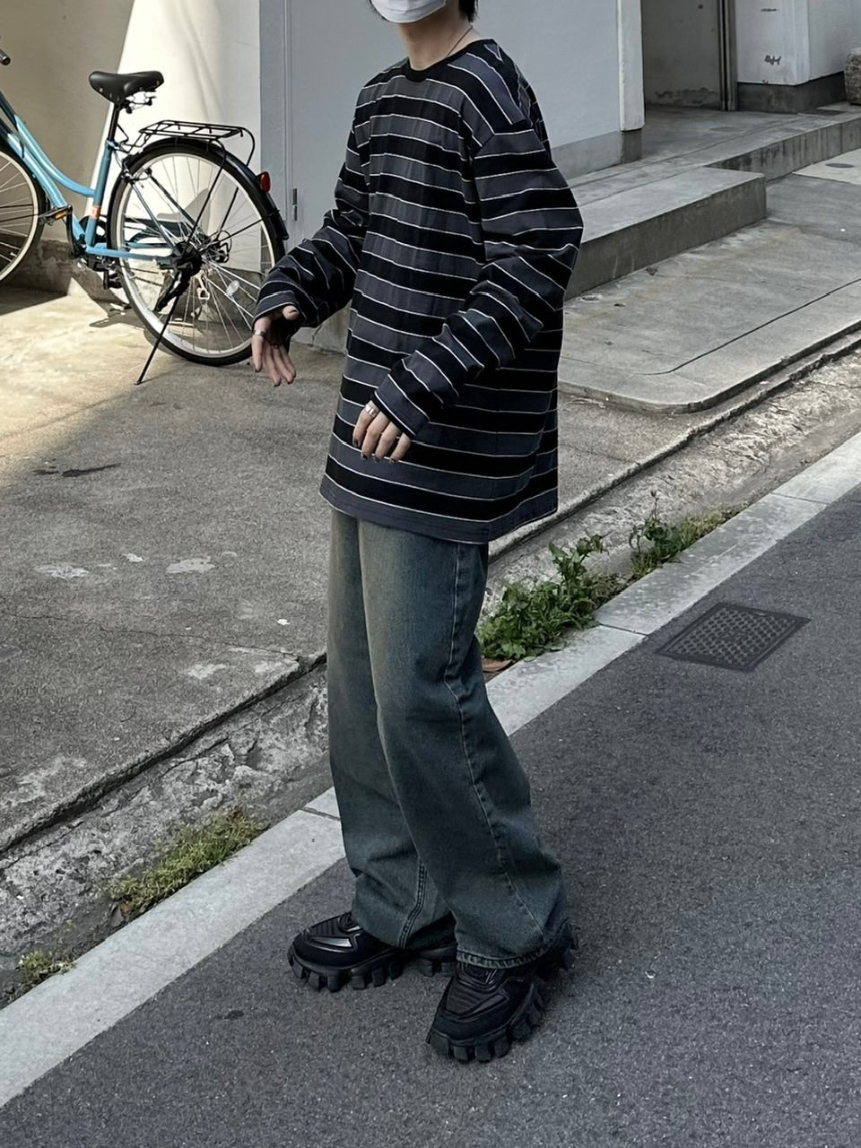 受注制【Chikashitsu +】border long sleeve (2color)