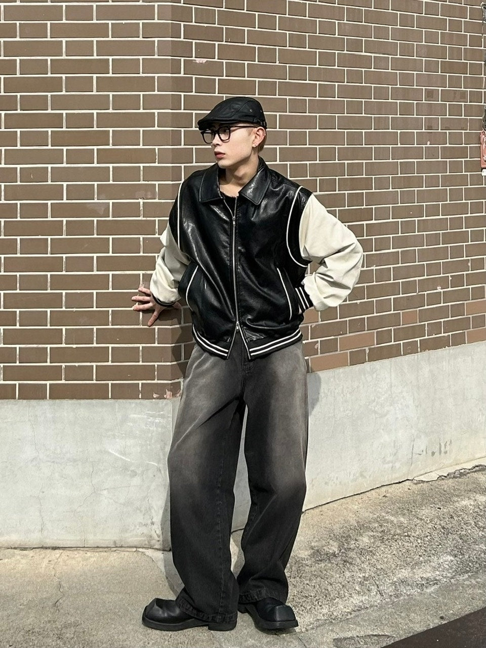 受注制【Chikashitsu +】leather piping jacket (2color)