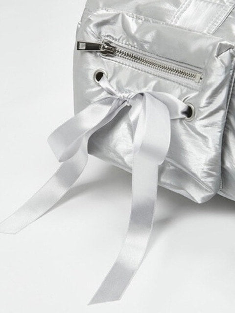 【NOT KNOWING】Double Ribbon Cargo Duffle Bag