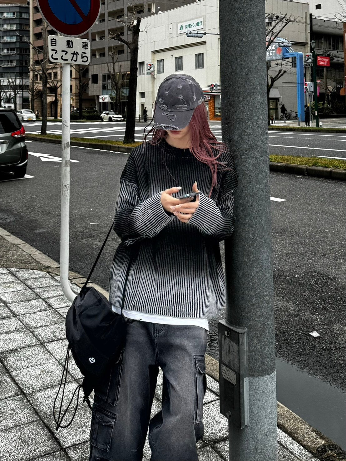 受注制【Chikashitsu +】bleach washing knit (3color) / 【チカシツプラス】ブリーチウォッシング長袖ニット