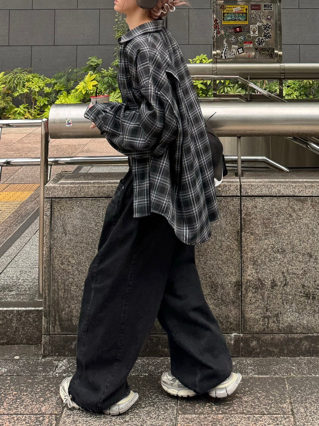 受注制【Chikashitsu +】oversized check shirt
