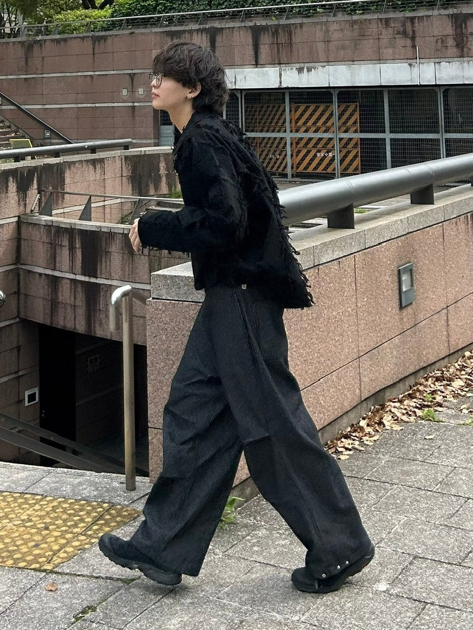 受注制【Chikashitsu +】snap button hickory stripe pants / 【チカシツプラス】スナップボタンヒッコリーストライプデニムパンツ