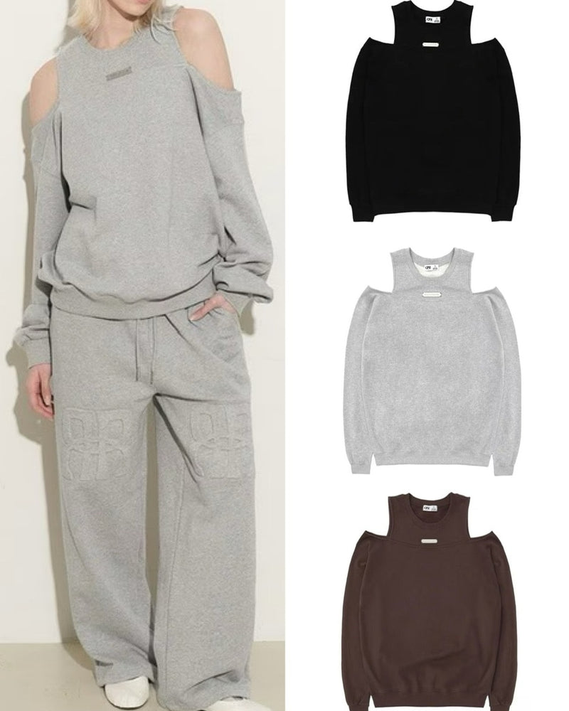 【ROCK CAKE】Open Shoulder Sweatshirt