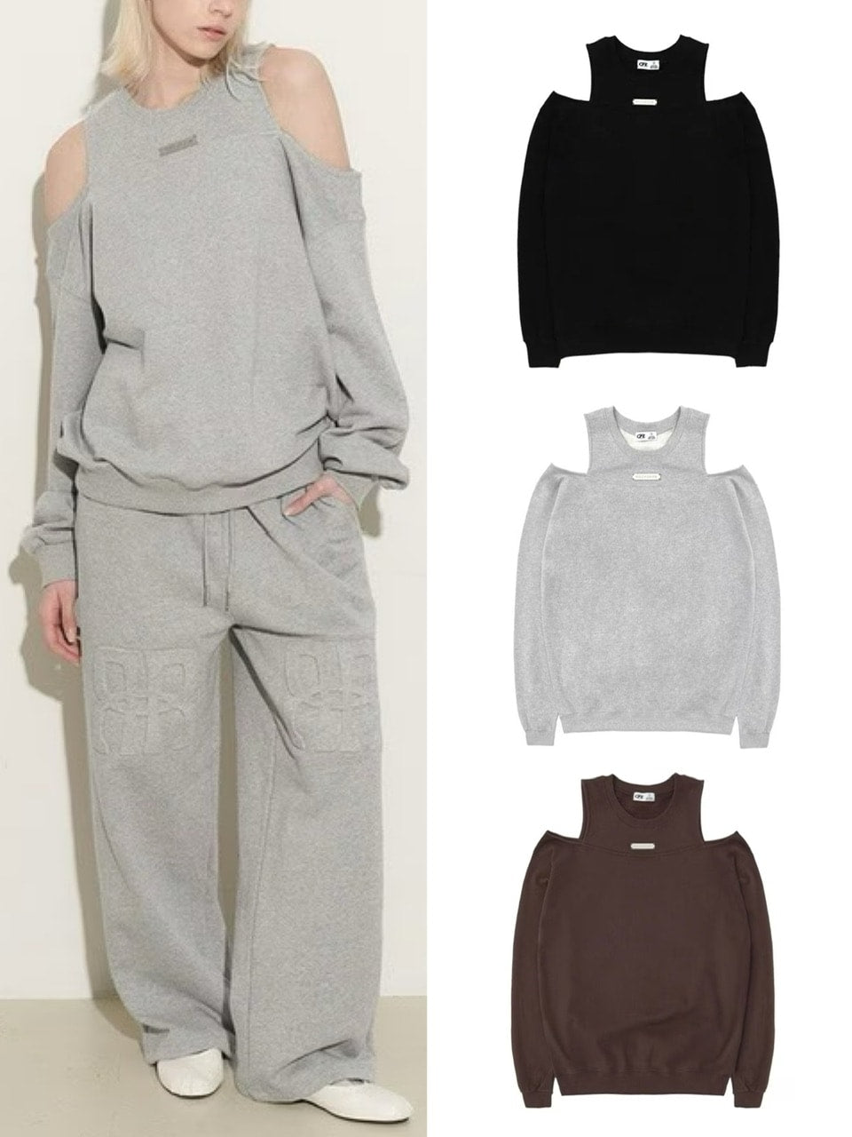 【ROCK CAKE】Open Shoulder Sweatshirt