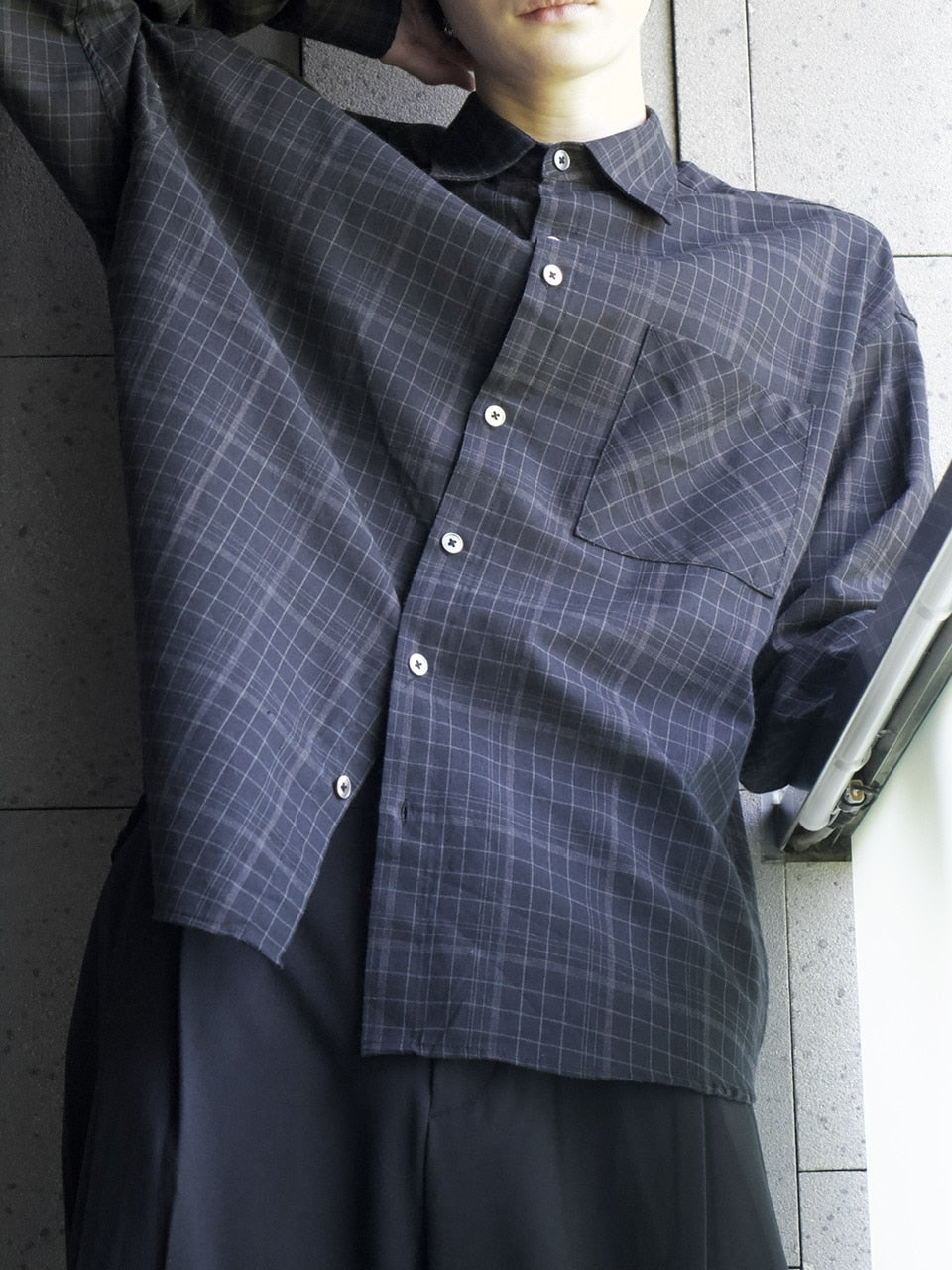 東京店WEB限定【Chikashitsu +】glen check regular shirt(2color)