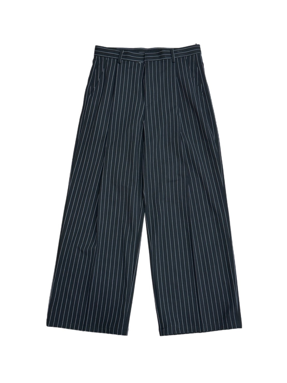 受注制【Chikashitsu +】stripe tuck slacks / 【チカシツプラス