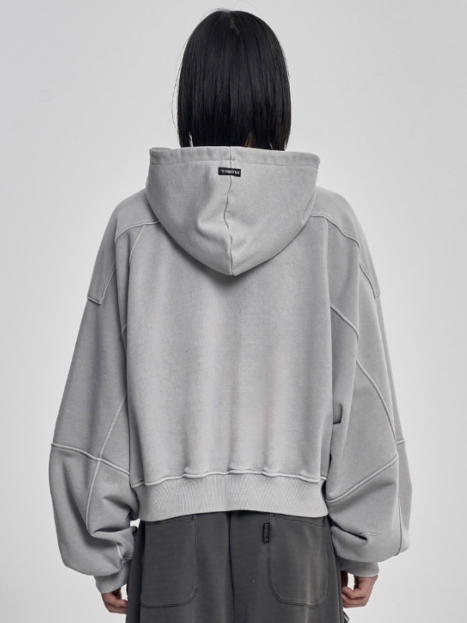 【AJOBYAJO】Vintage Pigment Zip-Up Hoodie