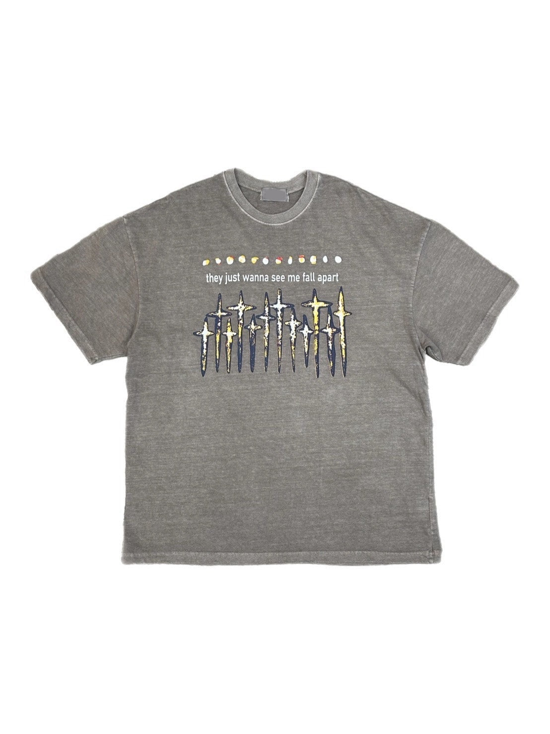 受注制【Chikashitsu +】pigment cross print t-shirt (2color)