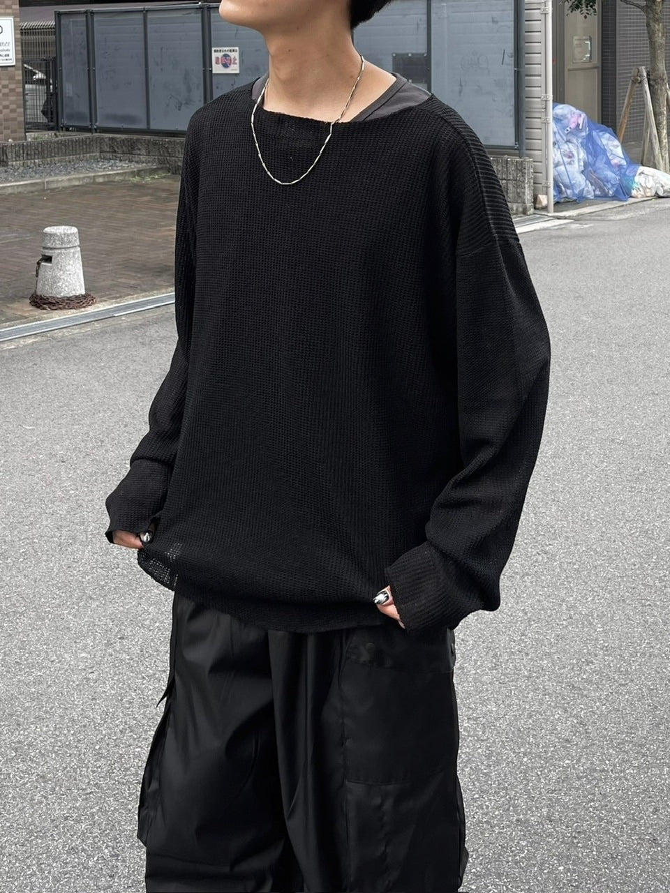 受注制【Chikashitsu +】wide neck light knit (4color)