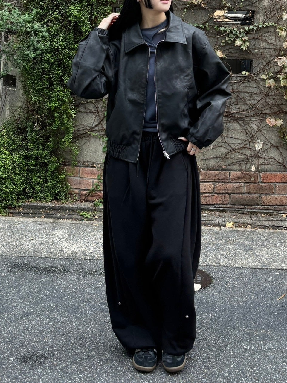 受注制【oaks】fake leather jacket (2color) / 【オークス】フェイクレザージャケット