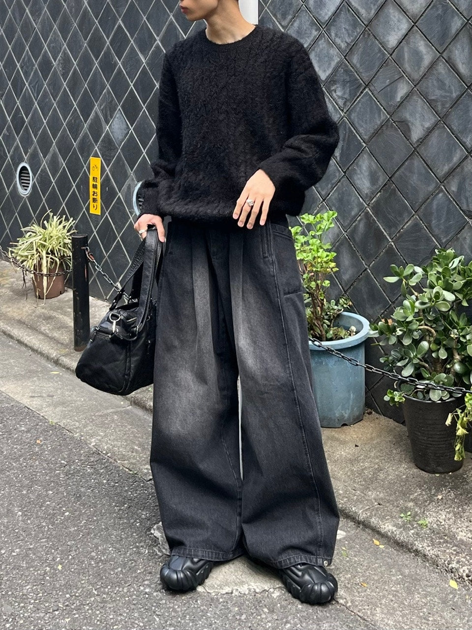 受注制【Chikashitsu +】angora like cable knit (3color)