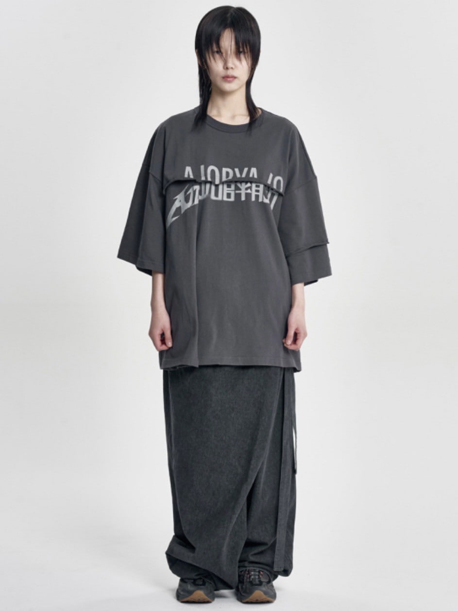 【AJOBYAJO】Tri Logo Mixed T-Shirt