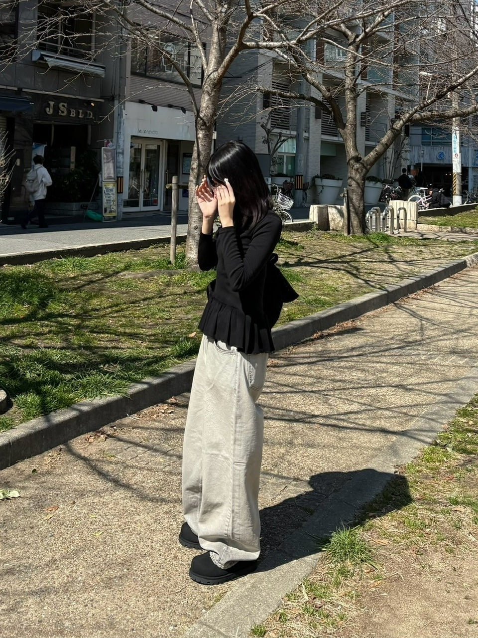 受注制【Chikashitsu +】volume toe suede mule (2color)