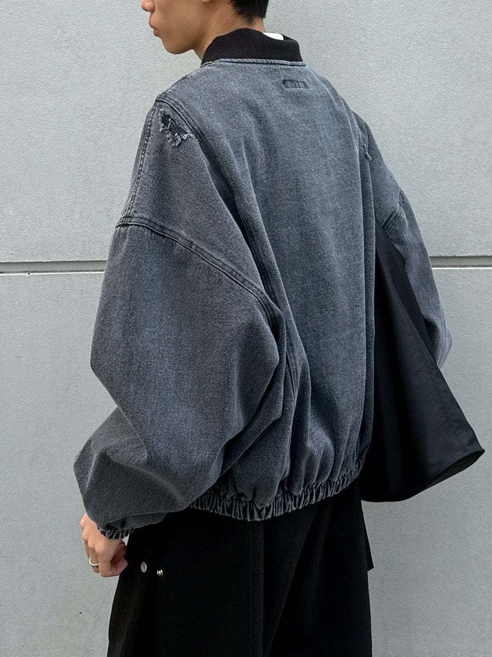【Chikashitsu +】denim flight bomber jacket (2color)