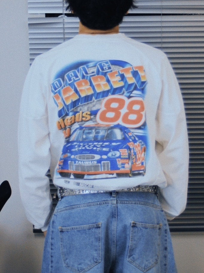 【Re +】cutting switch long sleeve (white)