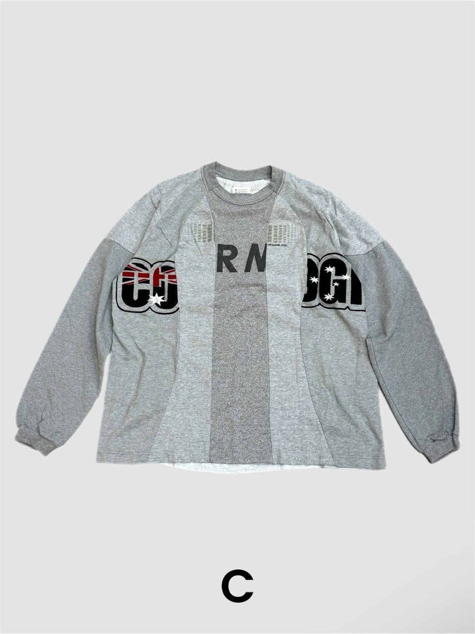 【Re +】cutting switch long sleeve (gray)