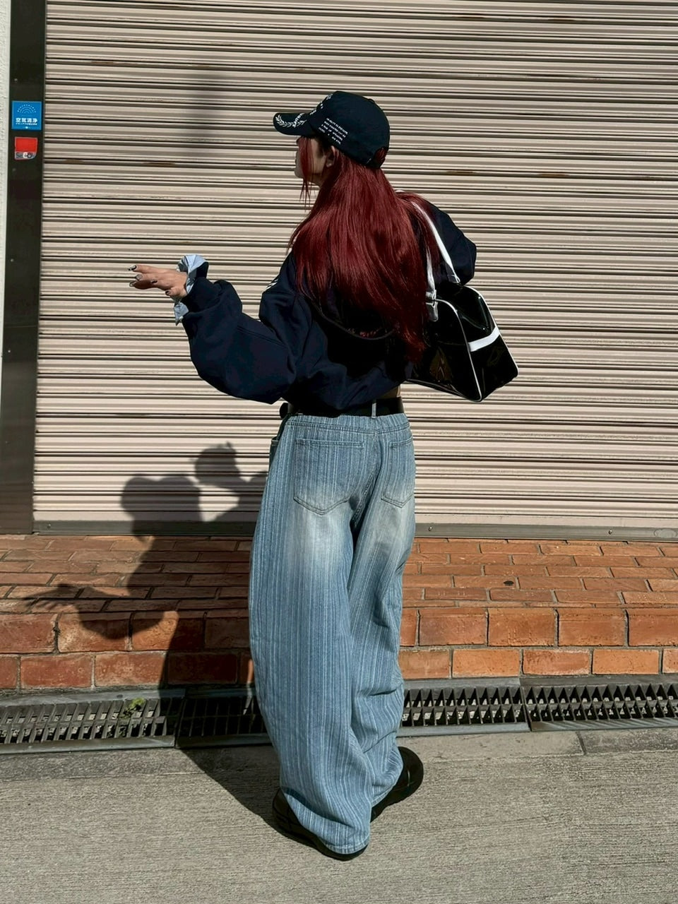 受注制【Chikashitsu +】wide stripe denim pants / 【チカシツプラス