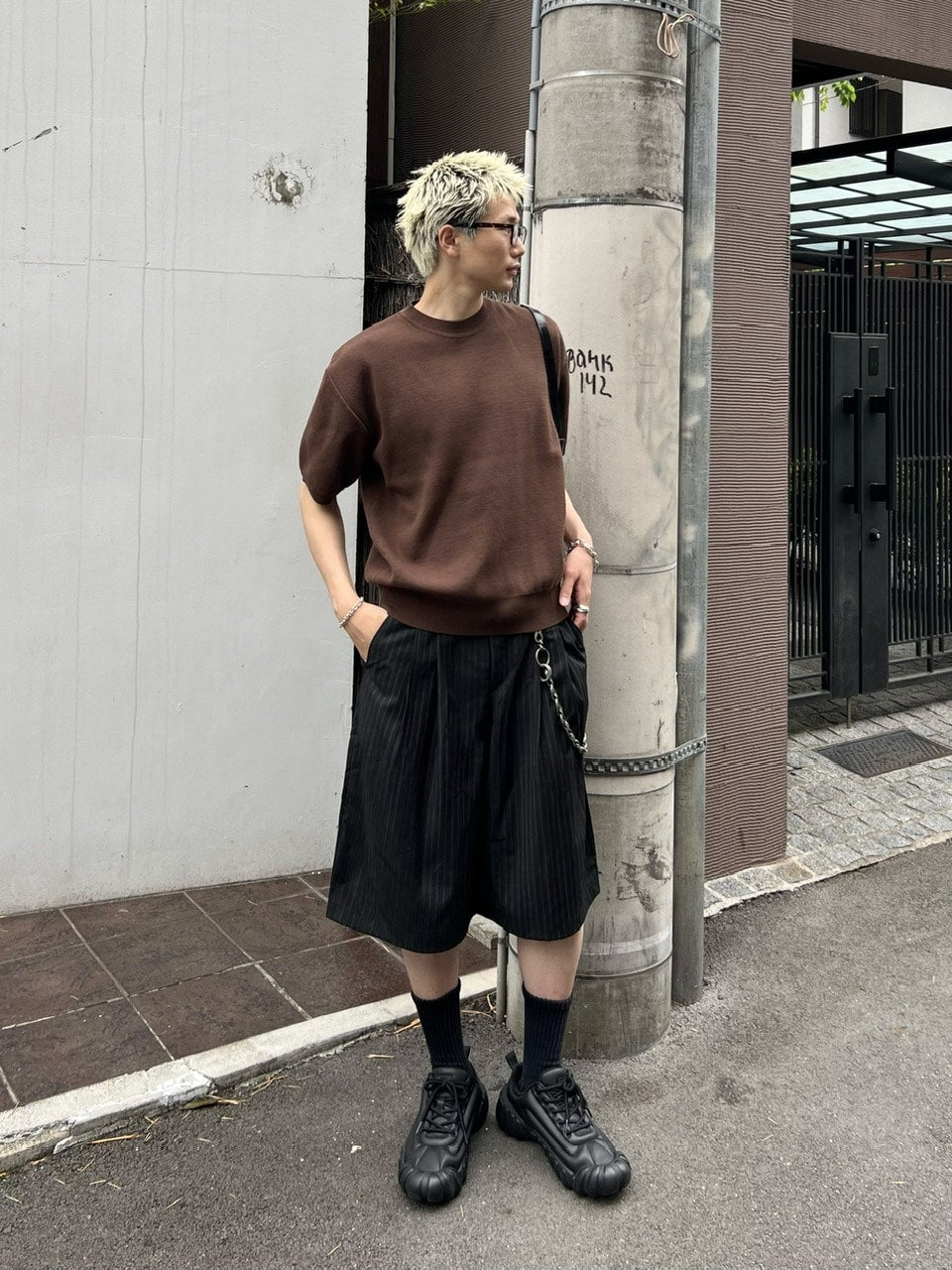 東京店WEB限定受注制【Chikashitsu +】crew neck cotton knit (3color)